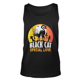 Black Cat Special Love Cat Halloween Quote Unisex Tank Top - Monsterry