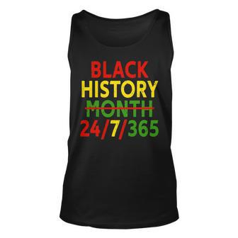 Black History Month 24 7 365 African Melanin Black Unisex Tank Top - Thegiftio UK