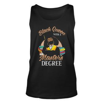 Black Queen With A Masters Degree Graduation Class Of 2021 Unisex Tank Top - Thegiftio UK