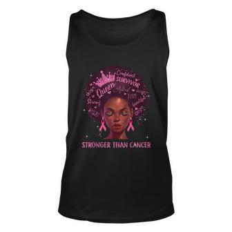 Black Women Queen Stronger Than Breast Cancer Pink Ribbon Unisex Tank Top - Monsterry DE