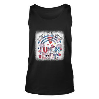 Bleached Blessed To Be Called Lunch Lady 4Th Of July Cool Gift Unisex Tank Top - Monsterry UK