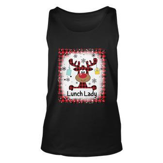 Bleached Lunch Lady Reindeer Christmas Principal Pajama Xmas Cute Gift V2 Unisex Tank Top - Thegiftio UK