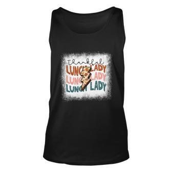 Bleached One Thankful Lunch Lady Back To School Lunch Lady Gift Unisex Tank Top - Thegiftio UK