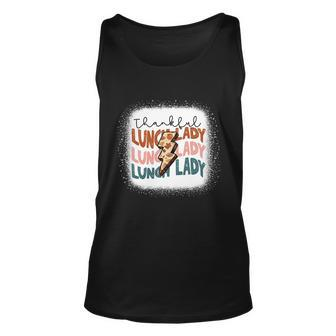 Bleached Thankful Lunch Lady Blessed Lunch Lady Thanksgiving Gift Unisex Tank Top - Thegiftio UK