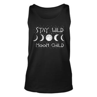 Boho Hippie Wiccan Wicca Moon Phases Stay Wild Moon Child Unisex Tank Top - Seseable