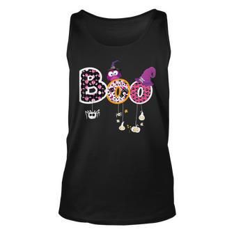 Boo Halloween Costume Spiders Ghosts Pumkin & Witch Hat Unisex Tank Top - Seseable