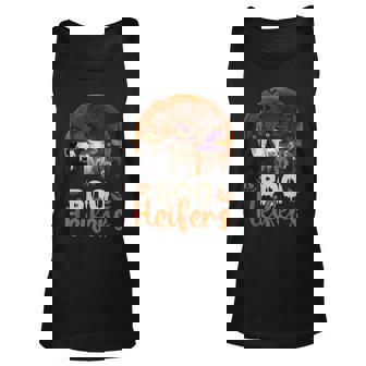 Boo Heifers Funny Witch Boo Ghost Cow Farmer Lover Halloween Unisex Tank Top | Seseable CA