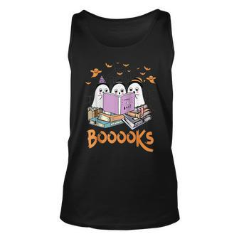 Boo Read Books Library Funny Booooks Ghost Halloween Gifts Unisex Tank Top - Thegiftio UK