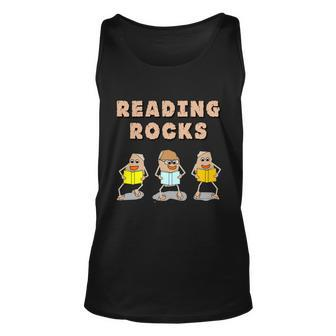 Book Reading Rocks Funny Literacy Funny Gift Unisex Tank Top - Monsterry UK