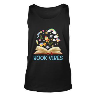 Book Vibes Book Lover Bookworm Funny Bookrish Reading Library V2 Unisex Tank Top - Thegiftio UK