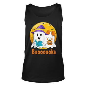 Booooks Halloween Boo Read Costume Gift For Lovers Couples Unisex Tank Top - Thegiftio UK