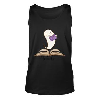 Boooooks Ghost Funny Halloween Quote V3 Unisex Tank Top - Monsterry