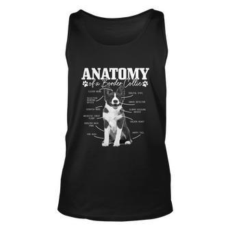 Border Collie Anatomy Funny Cute Dog Border Collie Mom Dad Unisex Tank Top - Monsterry