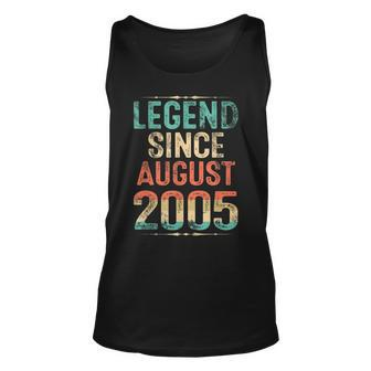 Born August 2005 Birthday Gift Legend Since 2005 17 Year Old Men Women Tank Top Graphic Print Unisex - Thegiftio UK