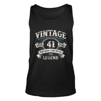 Born In 1981 Vintage Classic Dude 41St Years Old Birthday Graphic Design Printed Casual Daily Basic Unisex Tank Top - Thegiftio UK