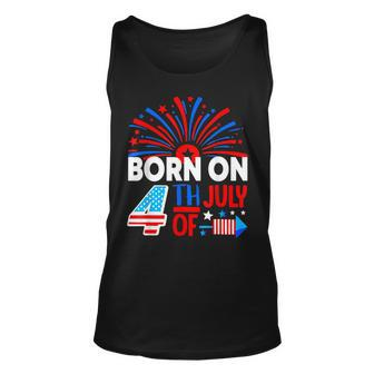Born On The 4Th Of July Fireworks Celebration Birthday Month Unisex Tank Top - Seseable