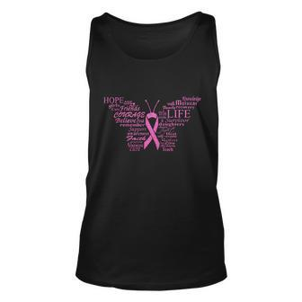 Breast Cancer Awareness Butterfly Ribbon Quotes Tshirt Unisex Tank Top - Monsterry CA