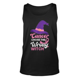 Breast Cancer Awareness Halloween Costume Pink Ribbon Witch Unisex Tank Top - Seseable