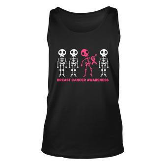 Breast Cancer Awareness Sleleton Halloween Quote Unisex Tank Top - Monsterry CA