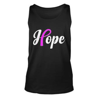 Breast Cancer Hope Ribbon Tribute Logo Unisex Tank Top - Monsterry