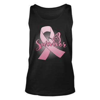 Breast Cancer Survivor Butterfly Tshirt Unisex Tank Top - Monsterry