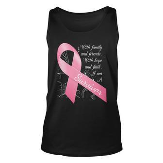 Breast Cancer Survivor Family Friends Hope Faith Tshirt Unisex Tank Top - Monsterry