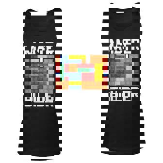 Brick Builder Funny Blocks Master Builder V3 Men Women Tank Top Graphic Print Unisex - Thegiftio