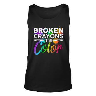 Broken Crayons Still Color Mental Health Awareness Tshirt Unisex Tank Top - Monsterry CA