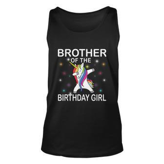 Brother Of The Birthday Girl Unicorn Dabbing Party Tshirt Unisex Tank Top - Monsterry UK