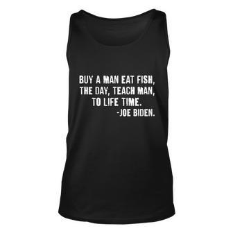 Buy A Man Eat Fish Joe Biden Unisex Tank Top - Thegiftio UK