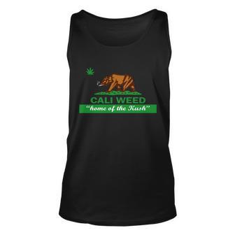 Cali Weed California Republic Flag Unisex Tank Top - Monsterry