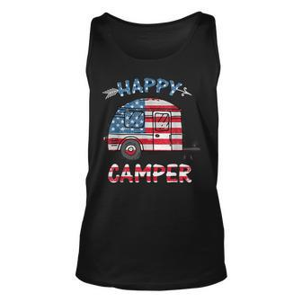 Camper Merica American Happy Pride Flag 4Th Of July Camping V2 Unisex Tank Top - Seseable