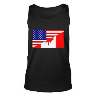 Canadian American Usa Flag Unisex Tank Top - Monsterry CA