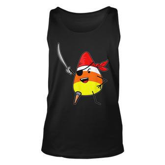Candy Corn Pirate Halloween Jolly Roger Trick-Or-Treat Unisex Tank Top - Seseable