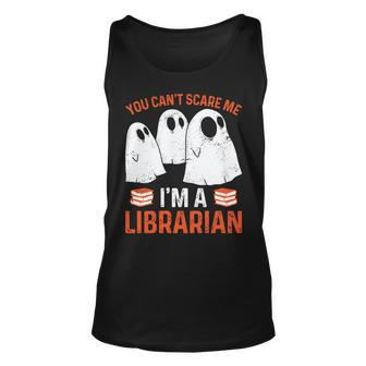 Cant Scare Me Im A Librarian Halloween School Library Sweatshirt Men Women Tank Top Graphic Print Unisex - Thegiftio UK