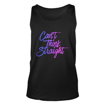 Cant Think Straight Funny Bisexual Bi Pride Flag Unisex Tank Top - Monsterry