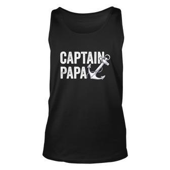 Captain Papa Pontoon Lake Sailor Fuuny Fishing Boating Unisex Tank Top - Monsterry DE