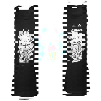 Cat Boba Tea Bubble Tea Anime Kawaii Neko V13 Men Women Tank Top Graphic Print Unisex - Thegiftio