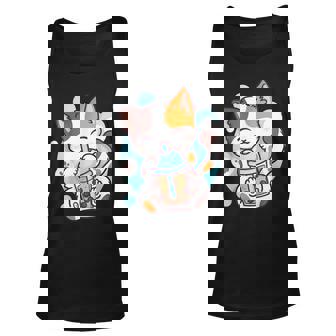 Cat Boba Tea Bubble Tea Anime Kawaii Neko V6 Men Women Tank Top Graphic Print Unisex - Thegiftio