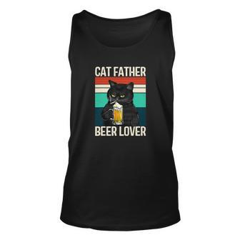 Cat Father Beer Lover Beer Day Unisex Tank Top - Monsterry AU