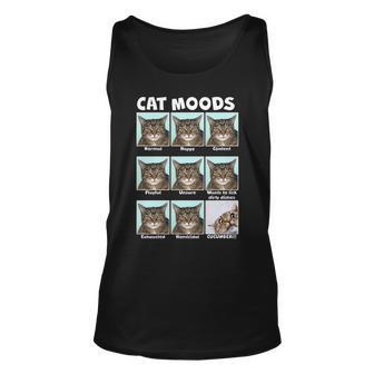 Cat Moods Funny Meme Tshirt Unisex Tank Top - Monsterry