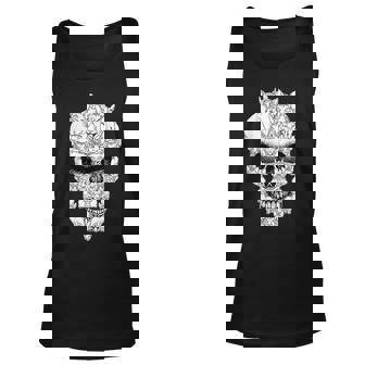 Cat Skull Halloween Costume Funny Horror Emo Graphic Men Women Tank Top Graphic Print Unisex - Thegiftio