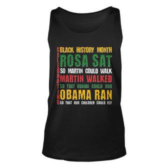 Celebrating Black History Month Rosa Martin Obama Unisex Tank Top - Monsterry
