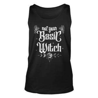 Celestial Witch Crescent Halloween Basic Witch Crystal Wicca Unisex Tank Top - Seseable