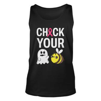 Check Your Boo Bees Breast Cancer Squad Breast Cancer Awareness Unisex Tank Top - Thegiftio UK