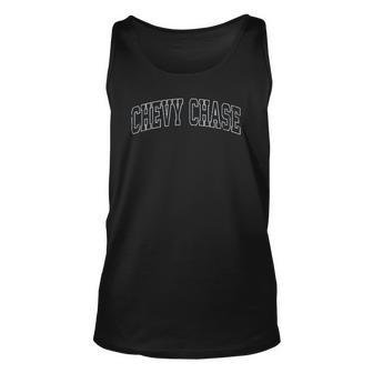 Chevy Chase Maryland Md Vintage Sports Design Navy Design Unisex Tank Top | Mazezy