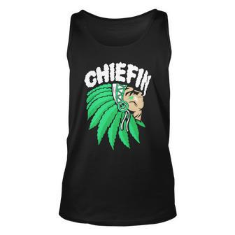 Chiefin Smoke Weed Native American Unisex Tank Top - Monsterry