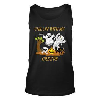 Chillin With My Creeps Unisex Tank Top - Monsterry