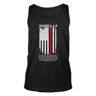 Christian Red Thin Line Tshirt Unisex Tank Top - Monsterry