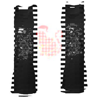 Christmas Cat For Men Christmas Cat Plaid Pajama Unisex Tank Top - Thegiftio